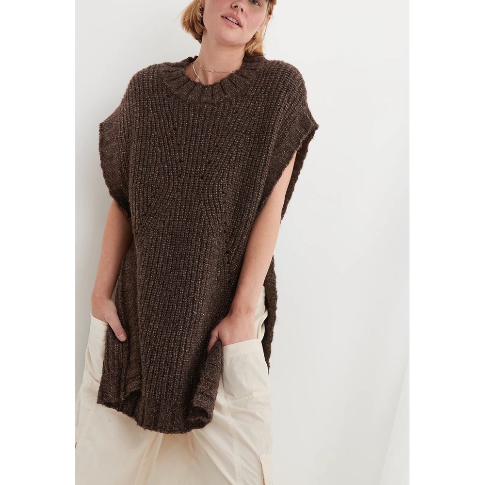 AERIE Preppy Ribbed Sweater Vest Oversized Sleeveless Knit Top Women's M Grunge
